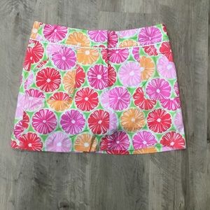 Lilly Pulitzer Womens Multicolor Floral Flowers Skirt Skort Size 10